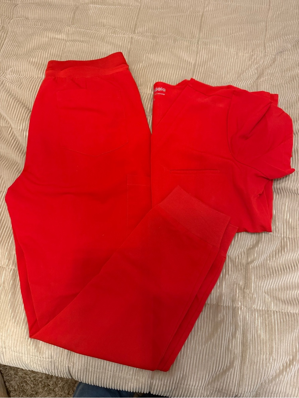 Mandala Candy Red Jogger Pants & one pocket top - Small
